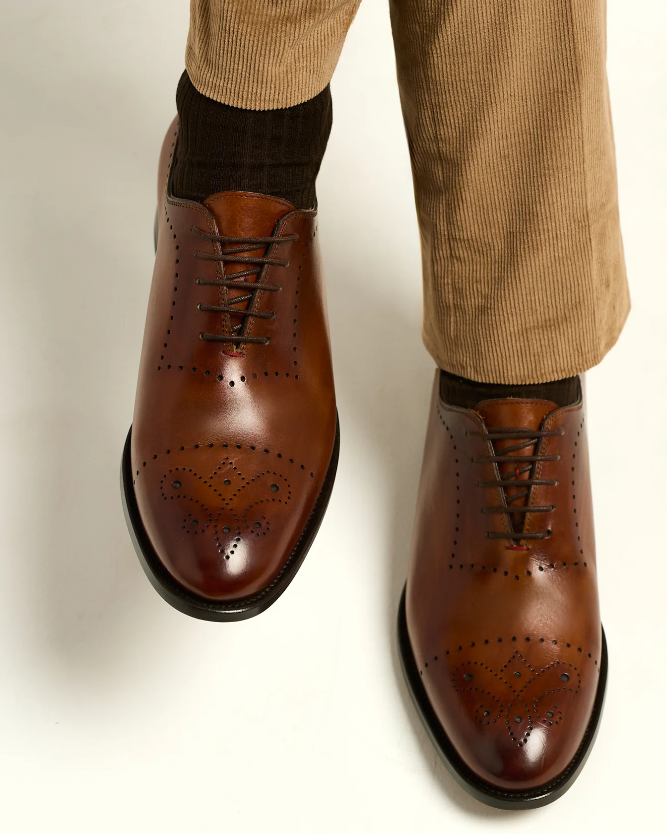 “CARAVAGGIO” WHOLECUT OXFORD SHOES IN ANTIQUED CALFSKIN - Image 3