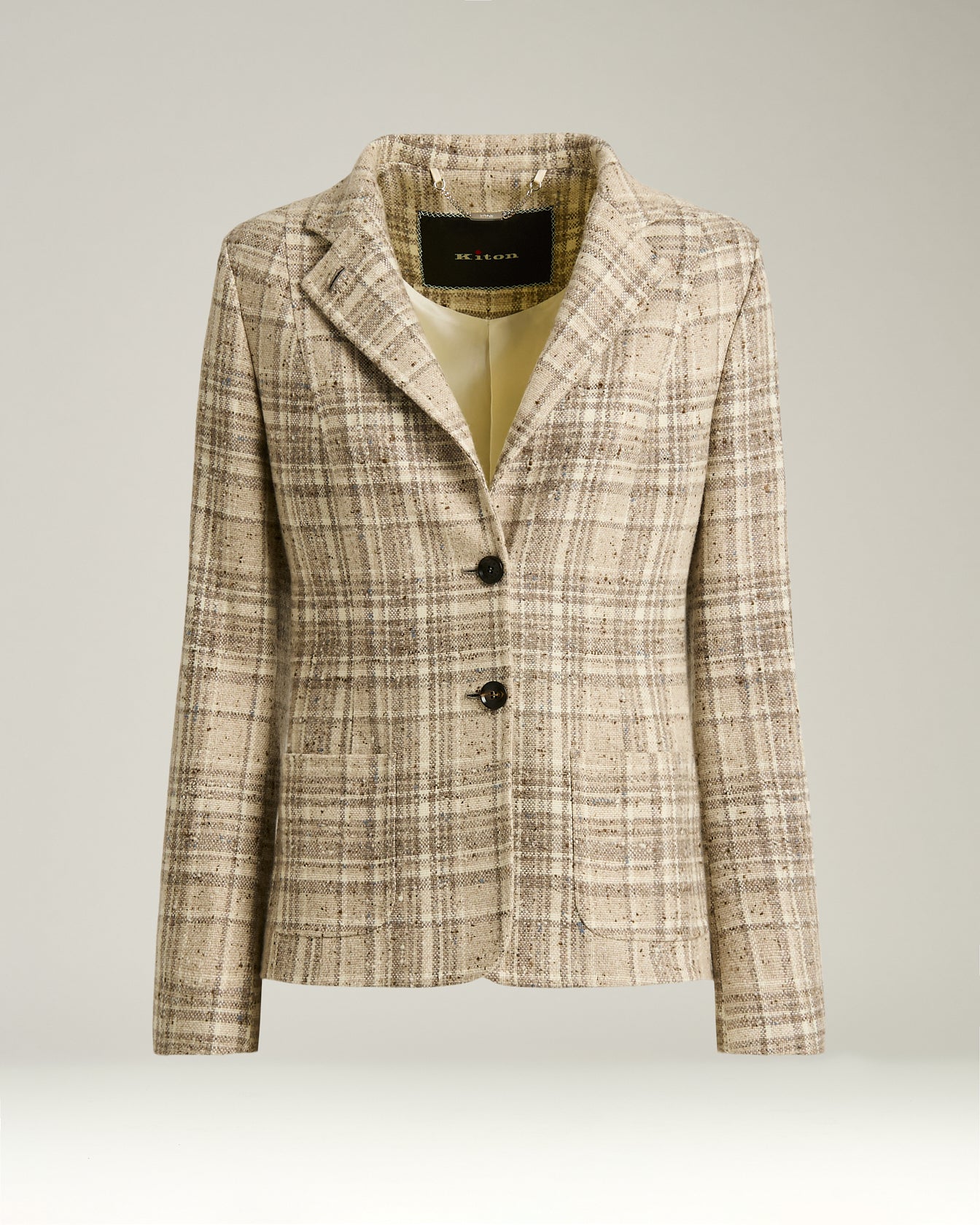 BEIGE SINGLE-BREASTED PURE CASHMERE BLAZER