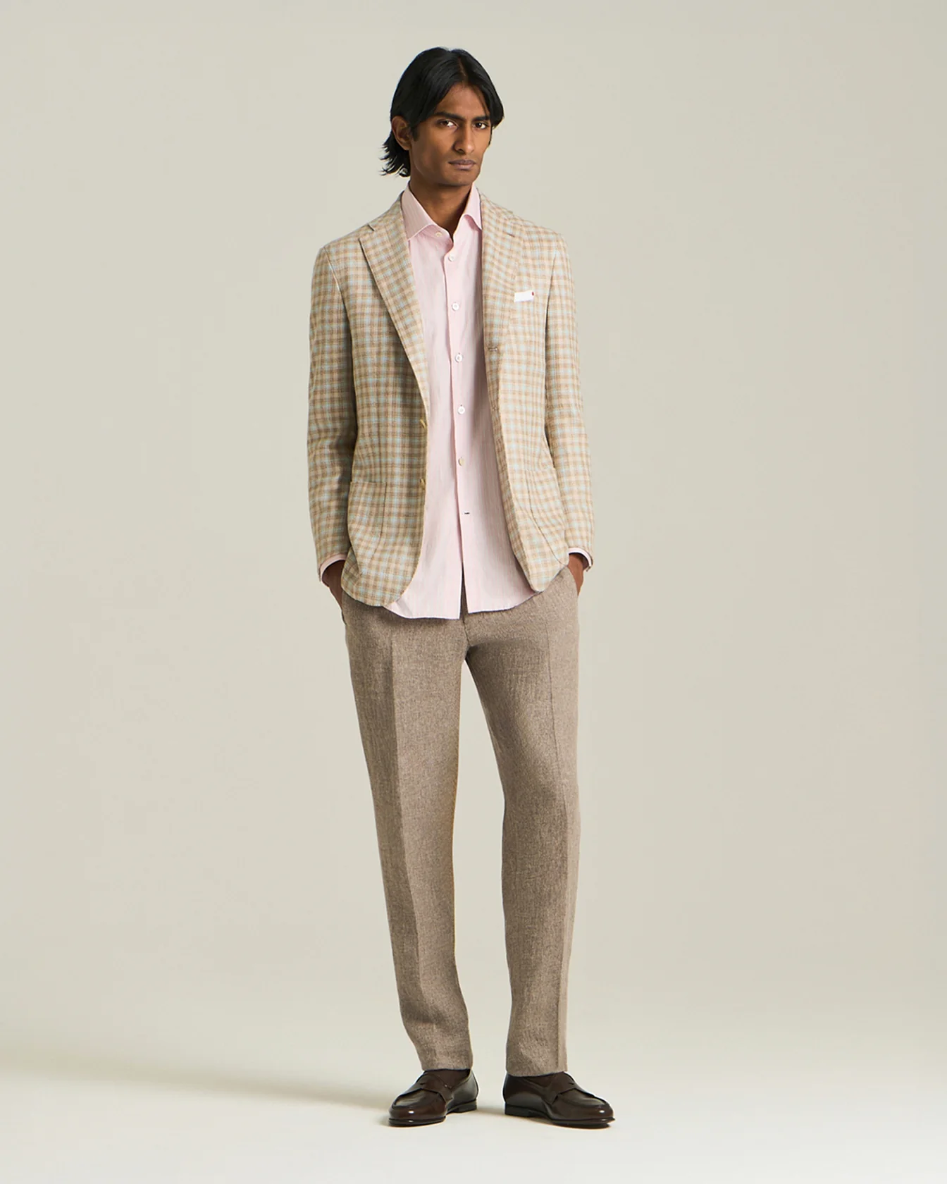 CASHMERE BLEND MICRO CHECK BLAZER - Image 5