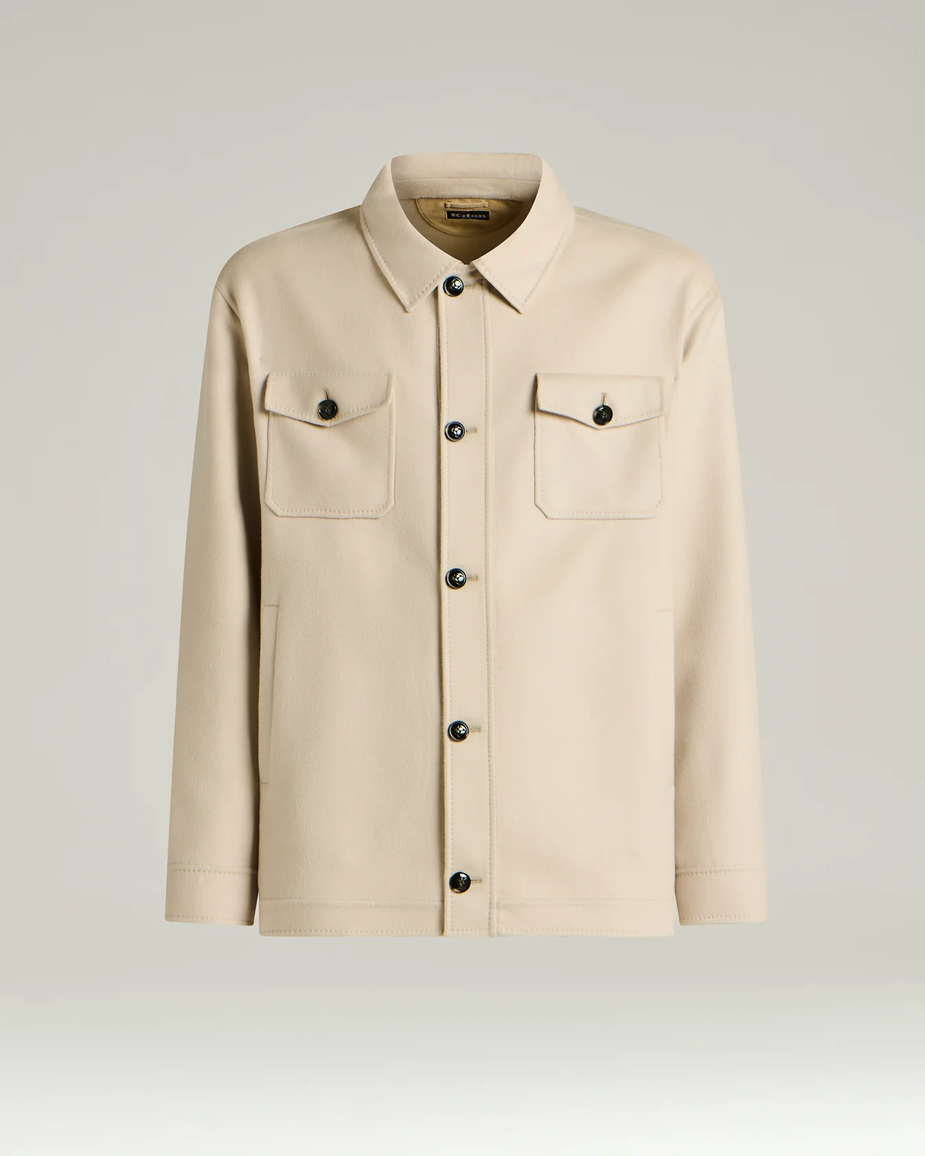PURE CASHMERE SHIRT JACKET IN IVORY