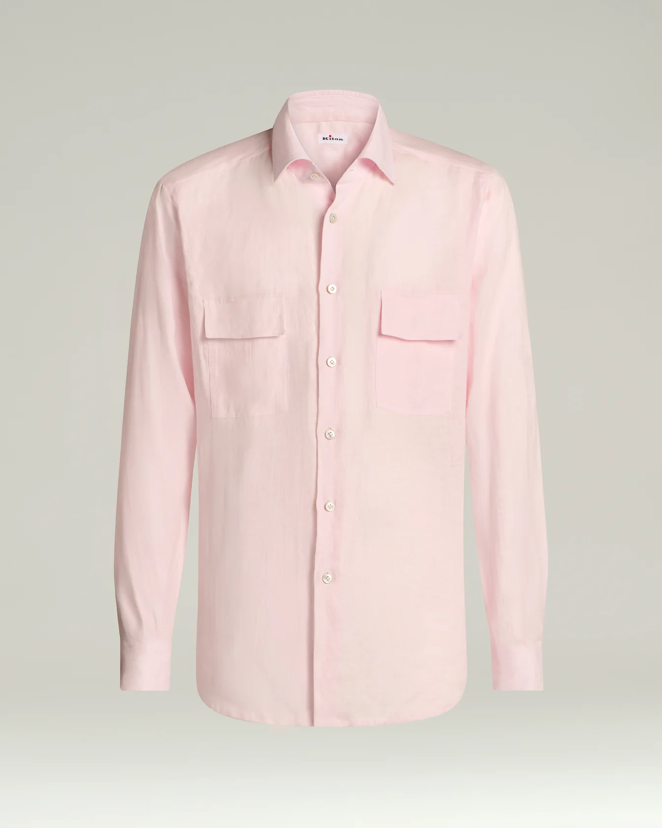 LINEN SHIRT WITH PATCH POCKETS IN ROSE